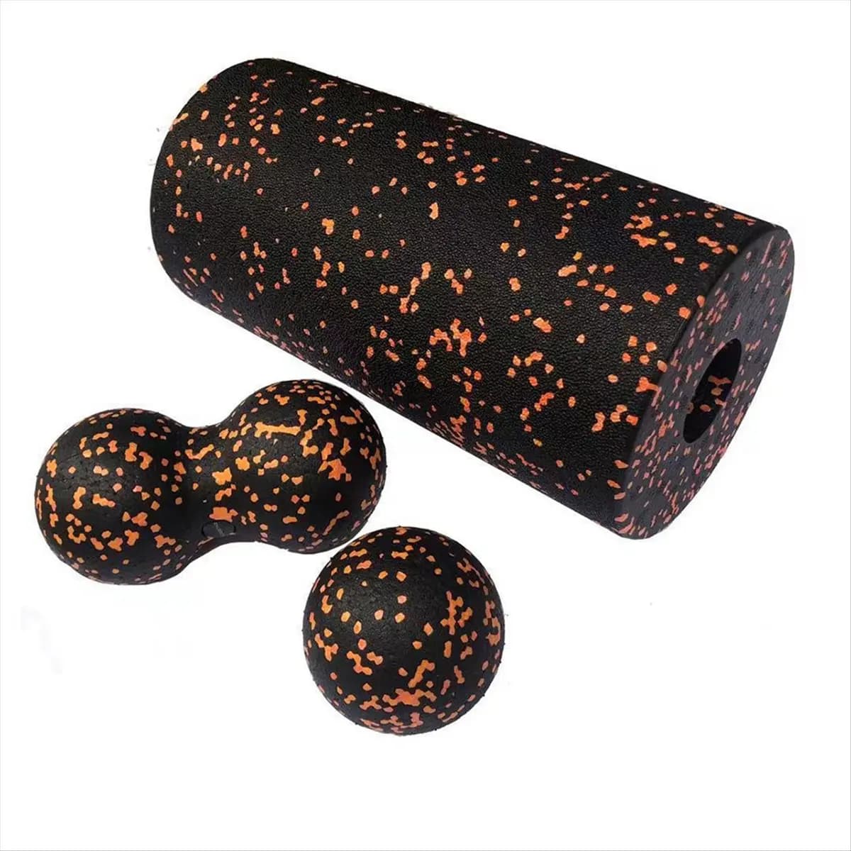 ABYB 3PCS Yoga Roller Massage Set of peanut balls Fitness EPP Foam Column for Backache Stretching of Deep Fabrics Muscle Relaxation -D
