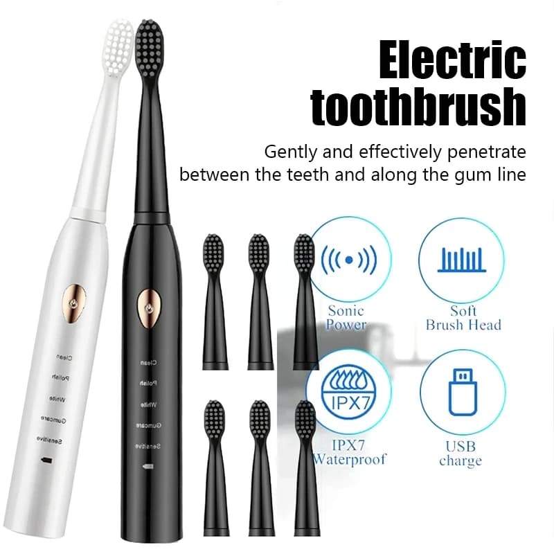 Brush Rechargeable Teeth Brush Electric Toothbrush Brush For Timer With Replacement of Clean Head