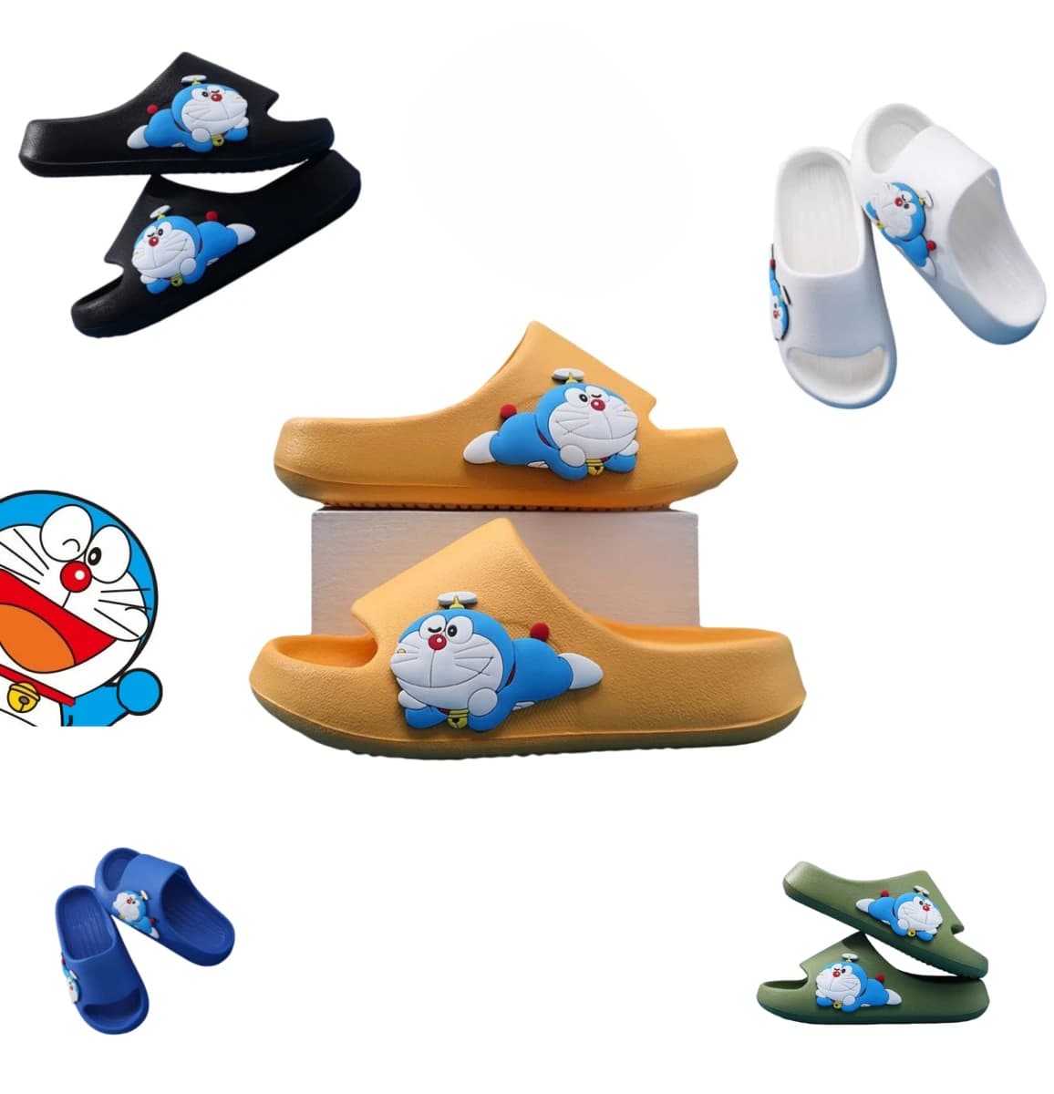 Le graziose pantofole per bambini Doraemon anime periferiche sono comode in estate, sandali antiodore, infradito antiscivolo da bagno