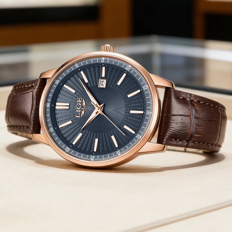 LIGE Nuovo Orologio da Uomo alla Moda Casual, Orologio da Polso al Quarzo di Lusso per Affari, Impermeabile 30M, Luminoso con Data, Regalo per Uomo, Reloj 2026