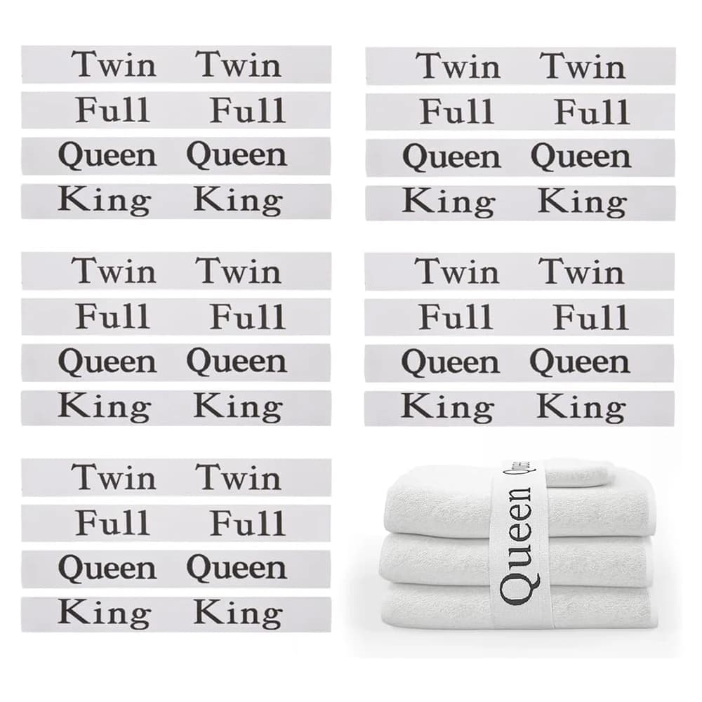 Fasce per Organizer per lenzuola, porta lenzuola, organizzazione dell'armadio, etichette elastiche in lino per set di lenzuola (Queen,King,Full,Twin)