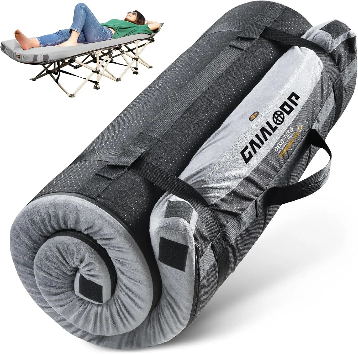 Materasso da campeggio extra spesso da 4 pollici, materassino in schiuma 30D per tenda da auto, letto arrotolabile per ospiti, per camper e camion