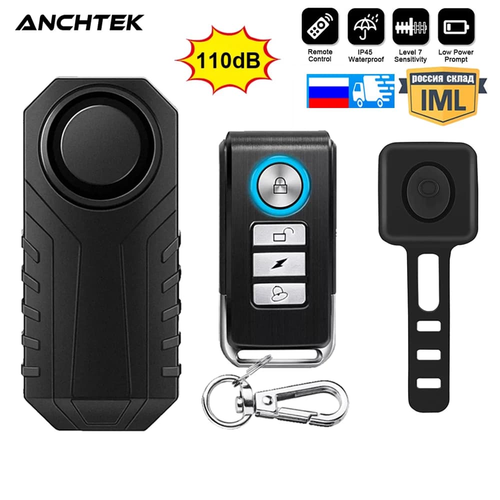 Allarme antifurto per bici da moto Anchtek con telecomando wireless Allarme di sicurezza per bicicletta impermeabile Allarme per auto elettrica da 113 dB