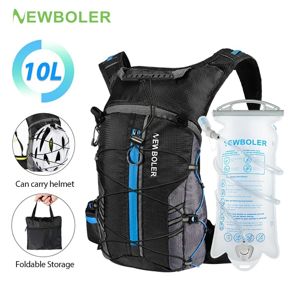 NEWBOLER 10L Outdoor water repellent sports bag Cycling hydration backpack Hiking Climbing bike backpack MTB
