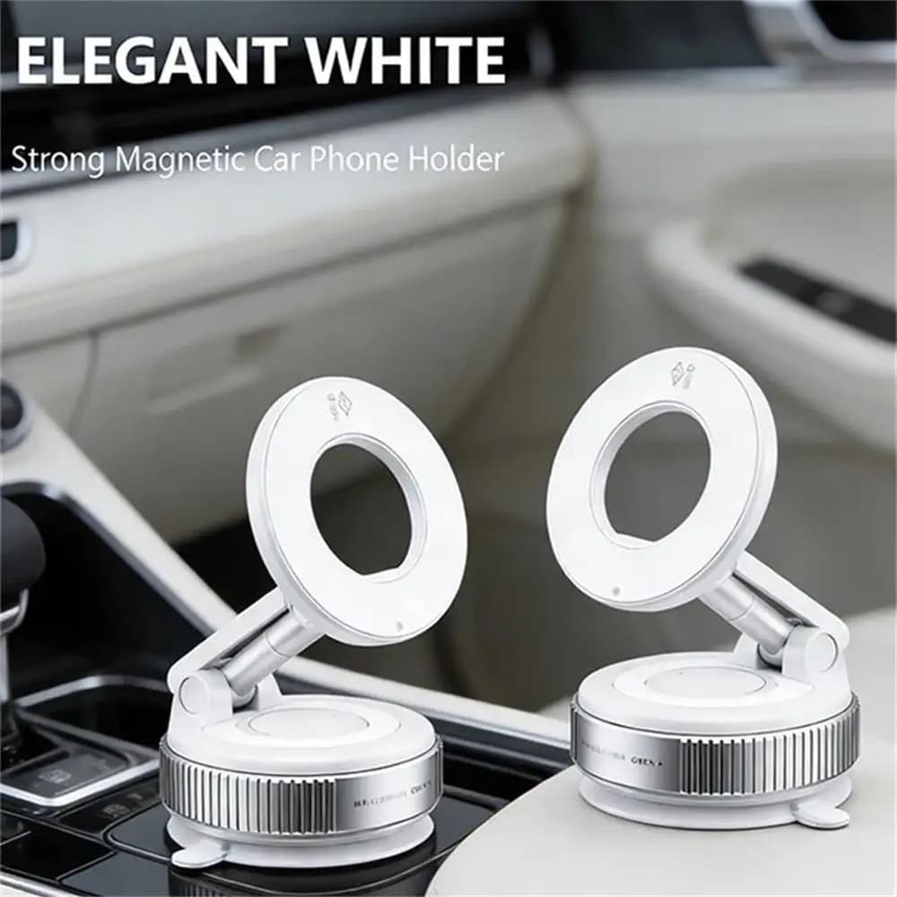 Supporto Pieghevole per Telefono da Auto con Regolazione Multi-Angolo, Magnete a Vuoto Resistente, Fissaggio Magnetico Forte