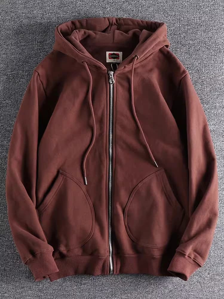 Men's Fleece Lined Thickened Hoodie Casual Open Cardigan Jacket Fashionable Versatile Autumn Winter New Arrival Streetwear