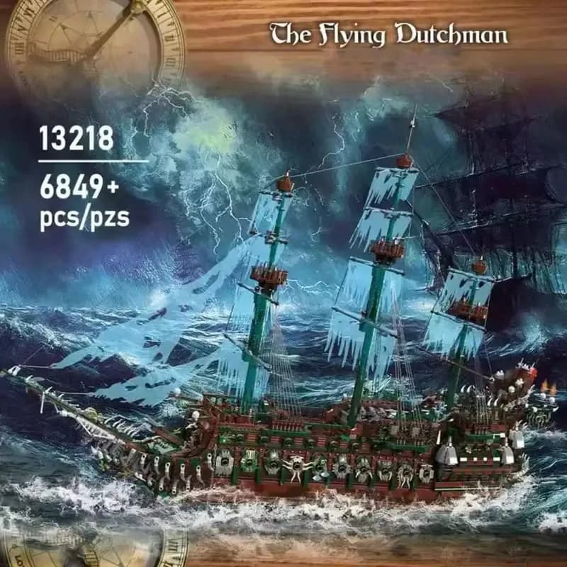 Mould king 13218 Pirate Ship The Flying Dutchman Model Building Blocks Ship Boat Assemble Toy Christmas Gifts For Kids Adult