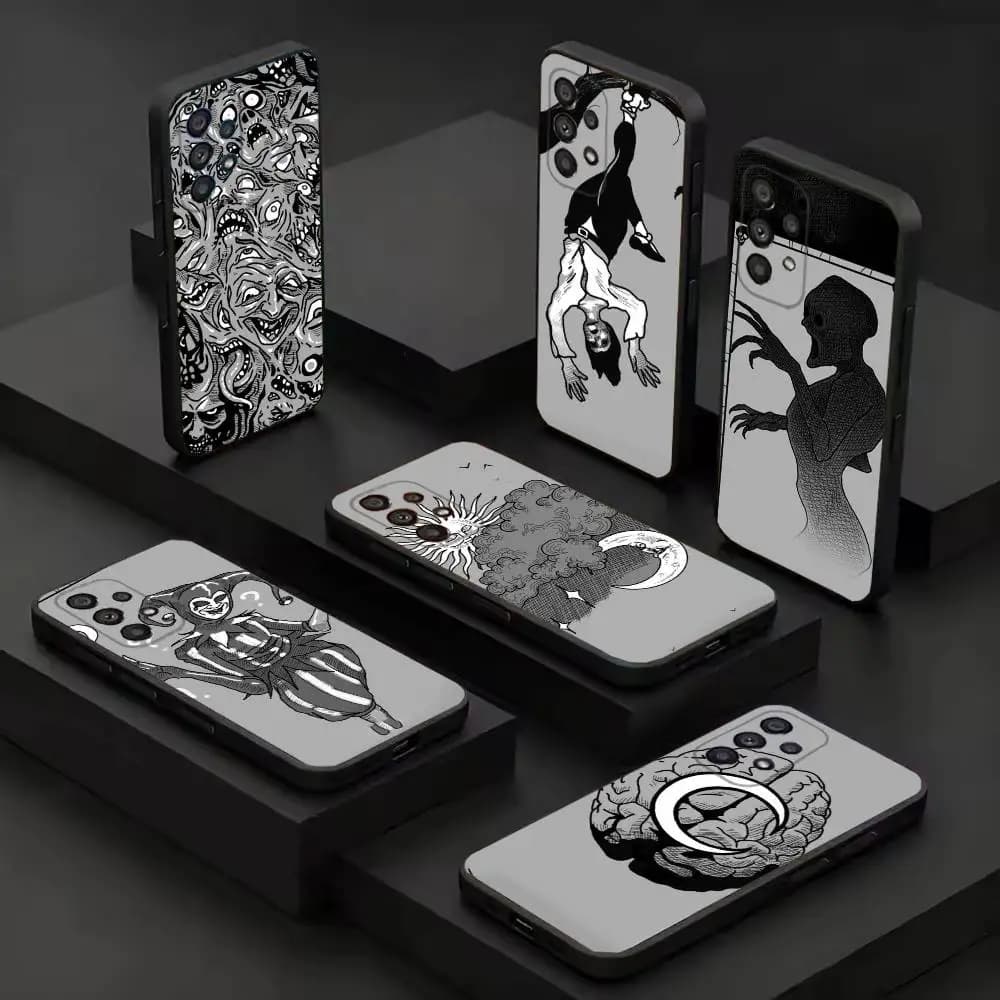 Phasmophobia T-Tarot Card Cell Phone Case For Samsung Galaxy S26,25,24,23,22,30,21,10,9,Ultra,Plus,Lite,FE,Black Cover