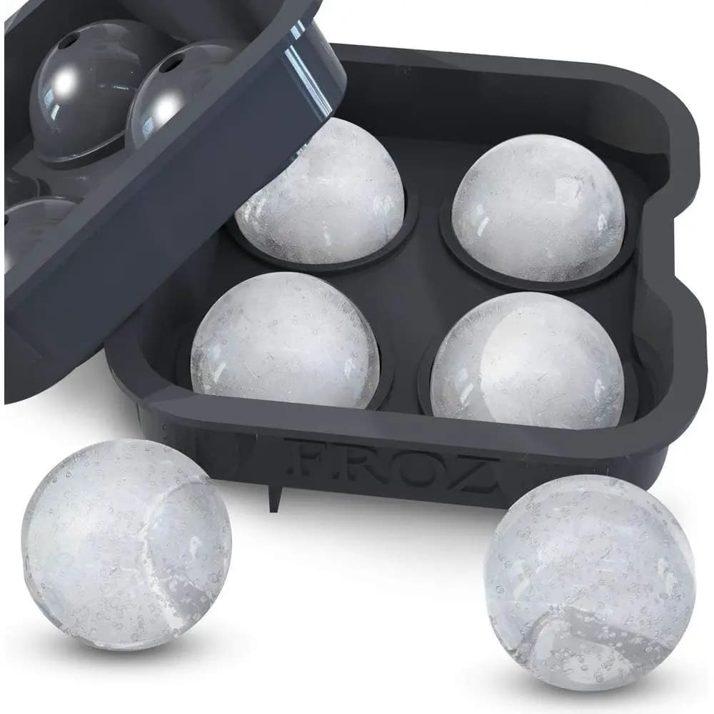 Premium Silicone Ice Ball Mold - Set of 4, 4.5cm Diameter Ice Balls