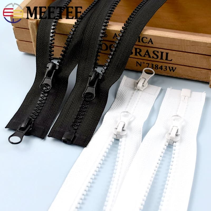 2 Pezzi 60-300cm 5 # 8 # Cerniere in resina con cursori singoli/doppi, cerniere a strappo per giacche, valigie, kit di riparazione cerniere, accessori fai da te