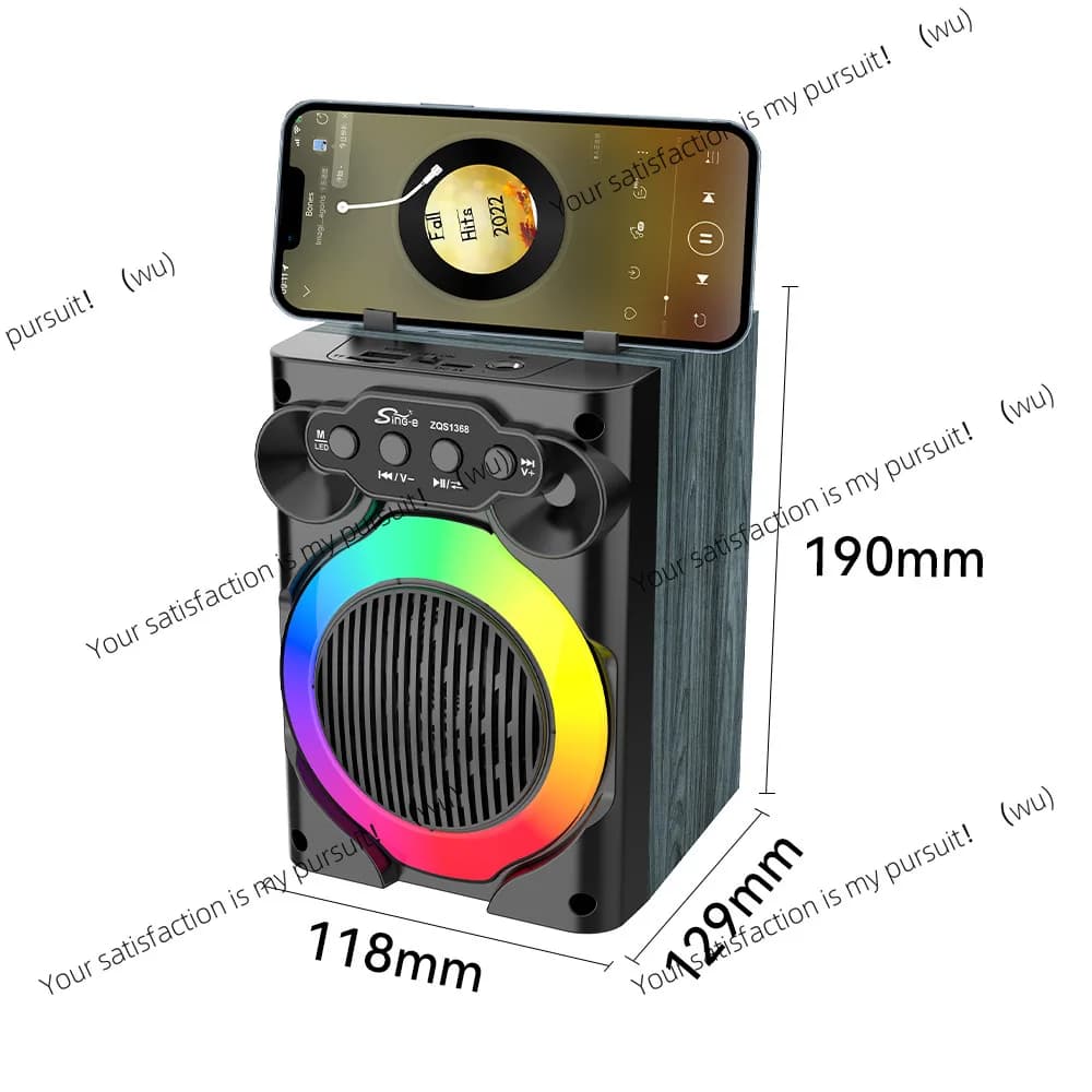 ZQS1368 subwoofer altoparlante bluetooth per karaoke esterno con microfono TFFM FM