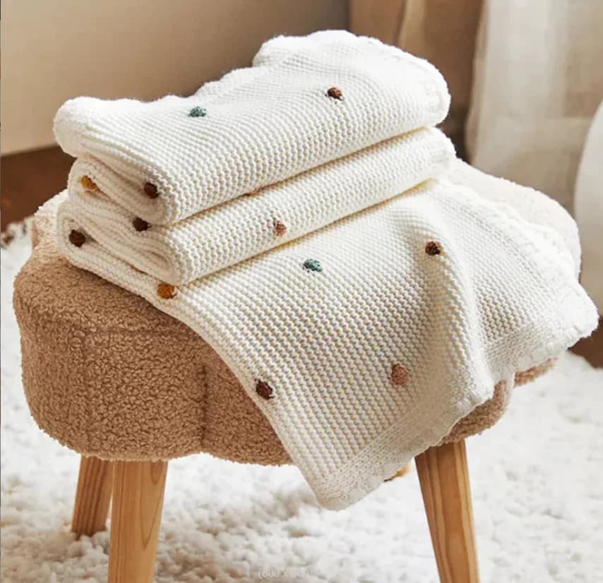 100*70 cm Coperta per bambini Divano lavorato a maglia Coperte Nappa nordica Arazzo morbido Neonato Swaddle Wrap Culla Coperta per passeggino