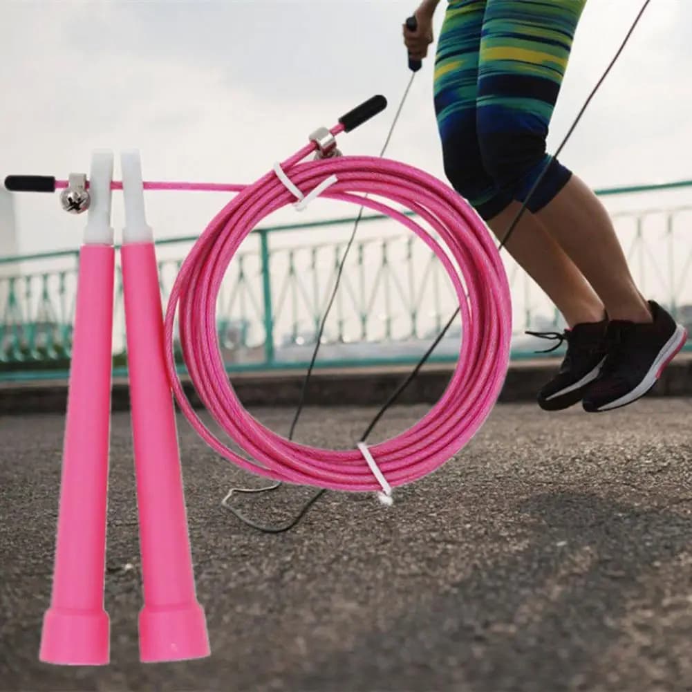 1 Steel Wire Jumping Rope Set with Ergonomic Rope Handle for Fitness Adjustable Weighted Training Equipment for Adult Kids Jumping