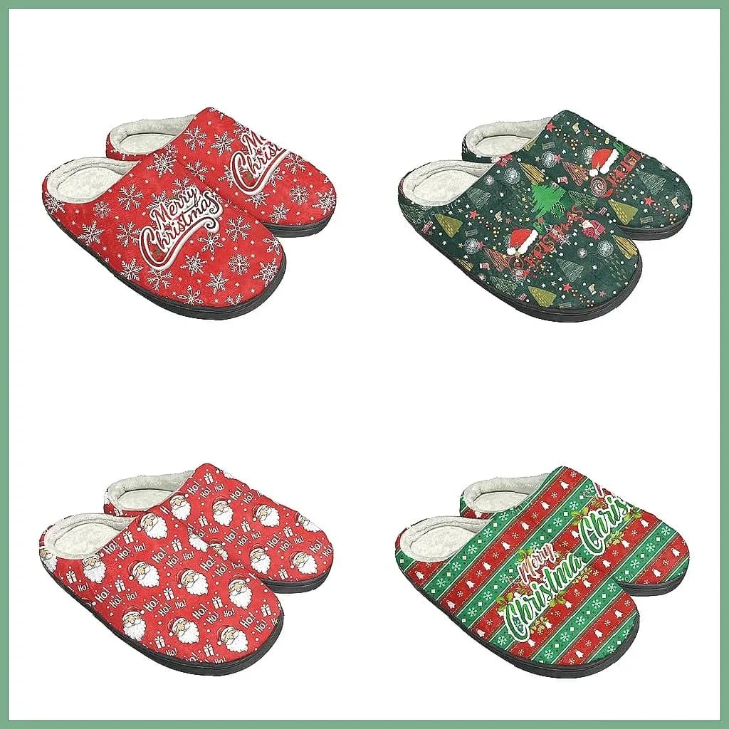 Custom Anime Plush Slippers for Men & Women, Warm Christmas Gift Indoor Home Cozy Bedroom Shoes