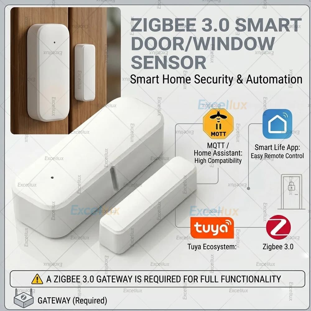 Sensore di sicurezza magnetico Zigbee per porte e finestre, allarme antifurto, rilevatore di contatto Smart Life per Tuya Home Assistant 2MQTT