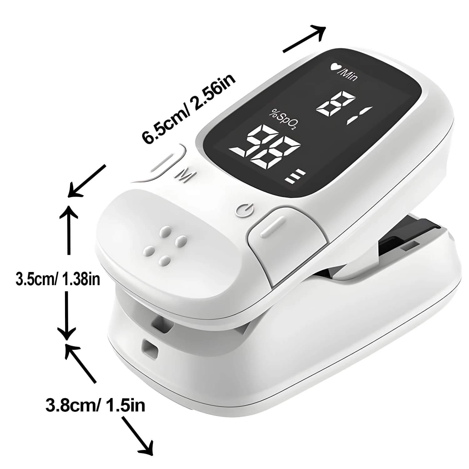 OLED Digital Pulsoxmeter, Medical Oxygen Saturation Monitor in the Blood with Cardiac and Respiratory Frequency Detection
