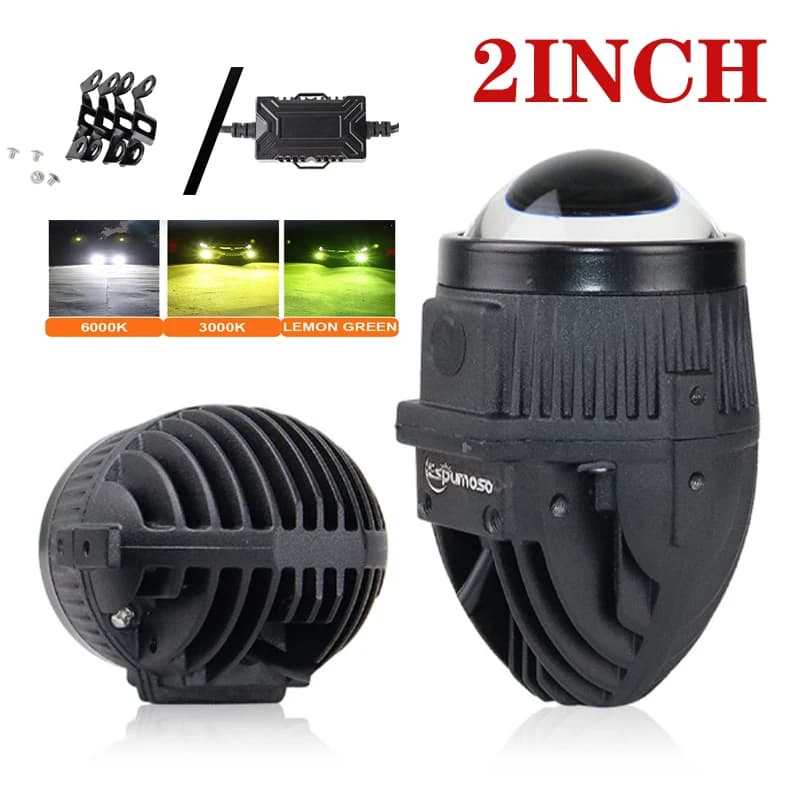 Lente bi-led da 2 pollici abbagliante e anabbagliante 100W 20000LM Lente per proiettore LED per faro H4 H7 9005 9006 LED Sostituzione moto auto