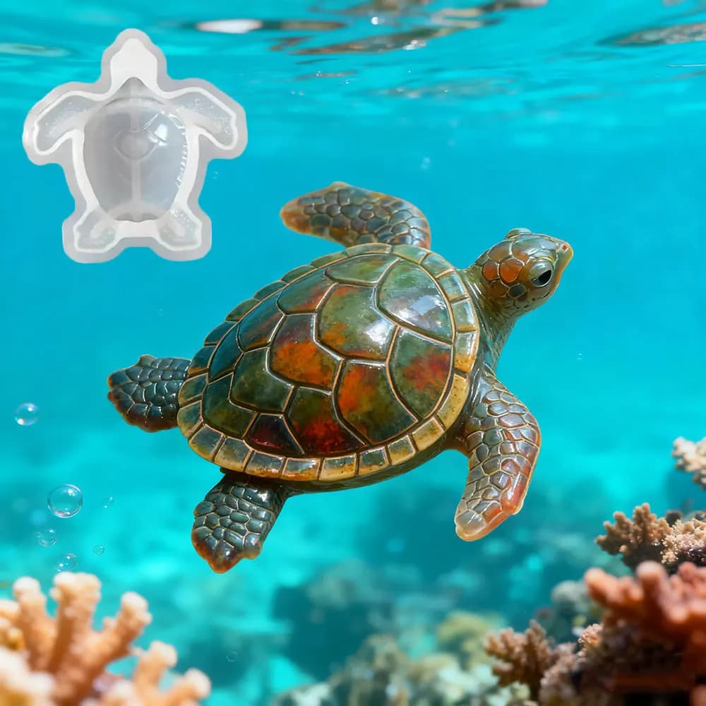 Stampo in resina epossidica 3D tartaruga marina, candela in gesso, argilla, creazione di stampi in silicone per la decorazione domestica fai da te e idea regalo per gli amanti della spiaggia