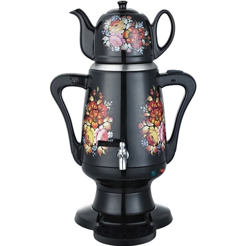 Double Wall Electric kettle stainless steel thermostat with floral print for Russian/unciakiye market