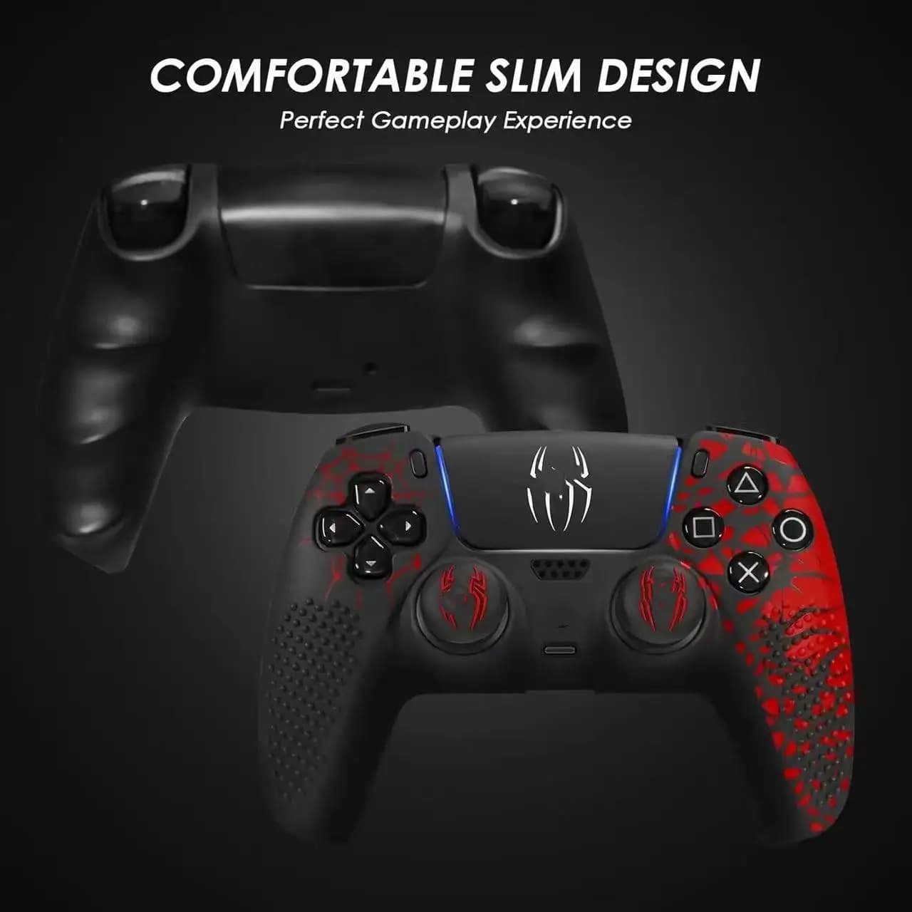 Cover in Silicone Antiscivolo per Controller PS5 con Grip per Pollici e Adesivo per Touchpad