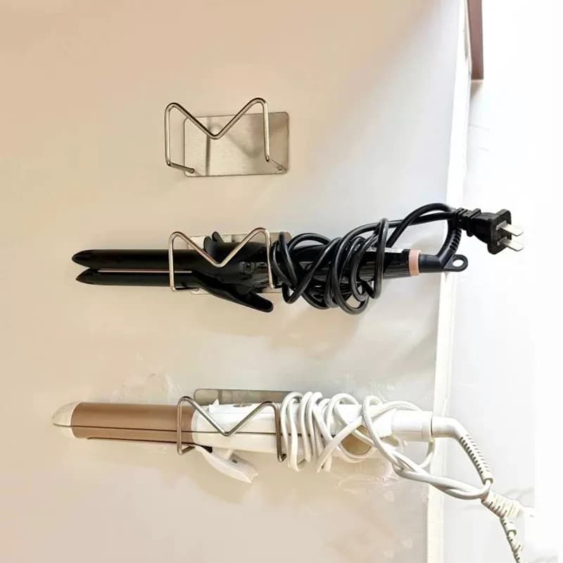 Stainless Steel Bearings, Bathroom Organizer, Wall Mount Holder for Hair Dryer, Self-adhesive Stand for Plate and Hair Dryer