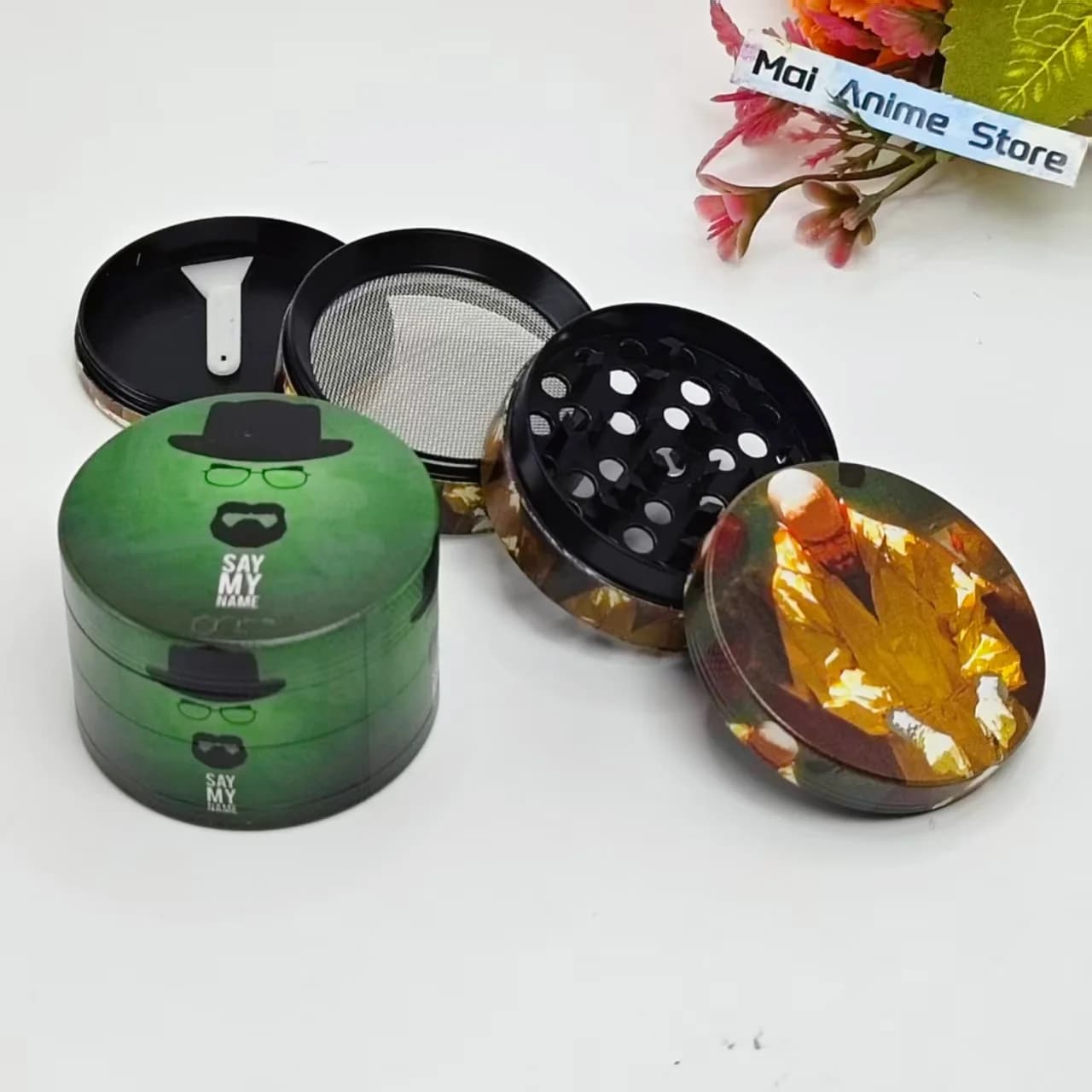 2in film smerigliatrice per erbe manuale pepe sale metallo 4 strati mulino per spezie mortaio pestello tabacco erba grezza smerigliatrice fumo sigaretta strumento