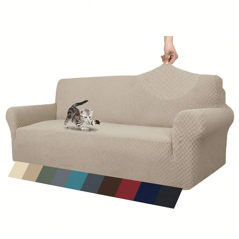 Copridivano Jacquard Elasticizzato per Divani a 1, 2, 3, 4 Posti, Copridivano Antiscivolo per Animali Domestici e Cani