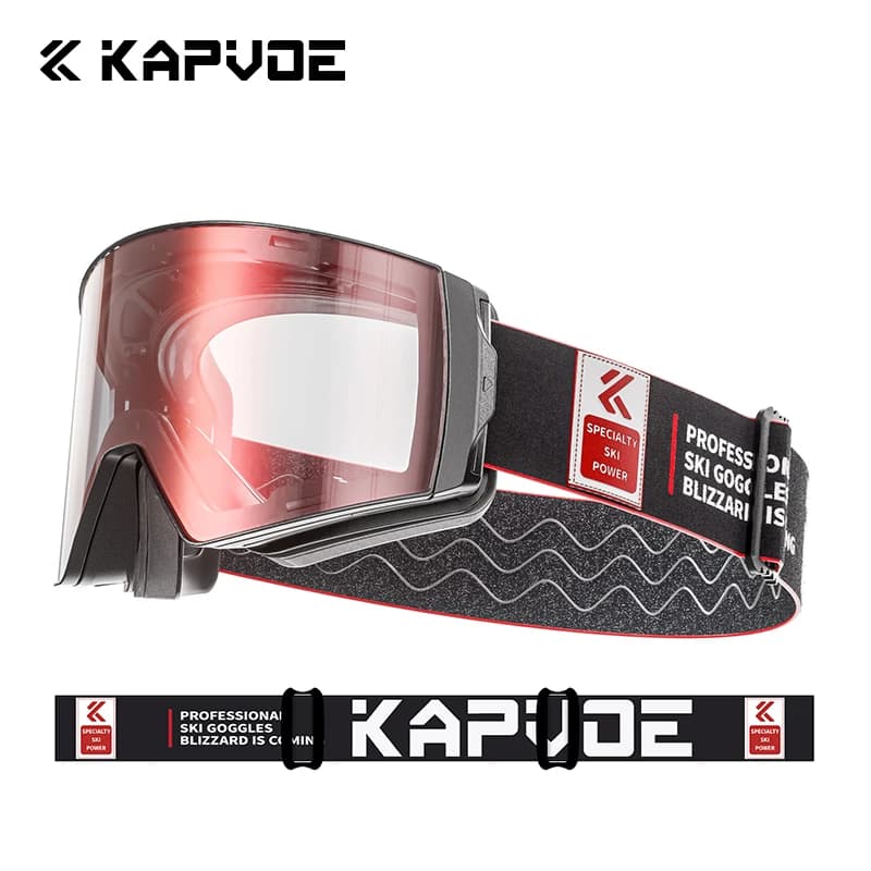 KAPVOE Occhiali da sci fotocromatici a colori Doppio magnete assorbono strati Occhiali da sci Maschera UV 400 Protezione dalla neve sopra gli occhiali