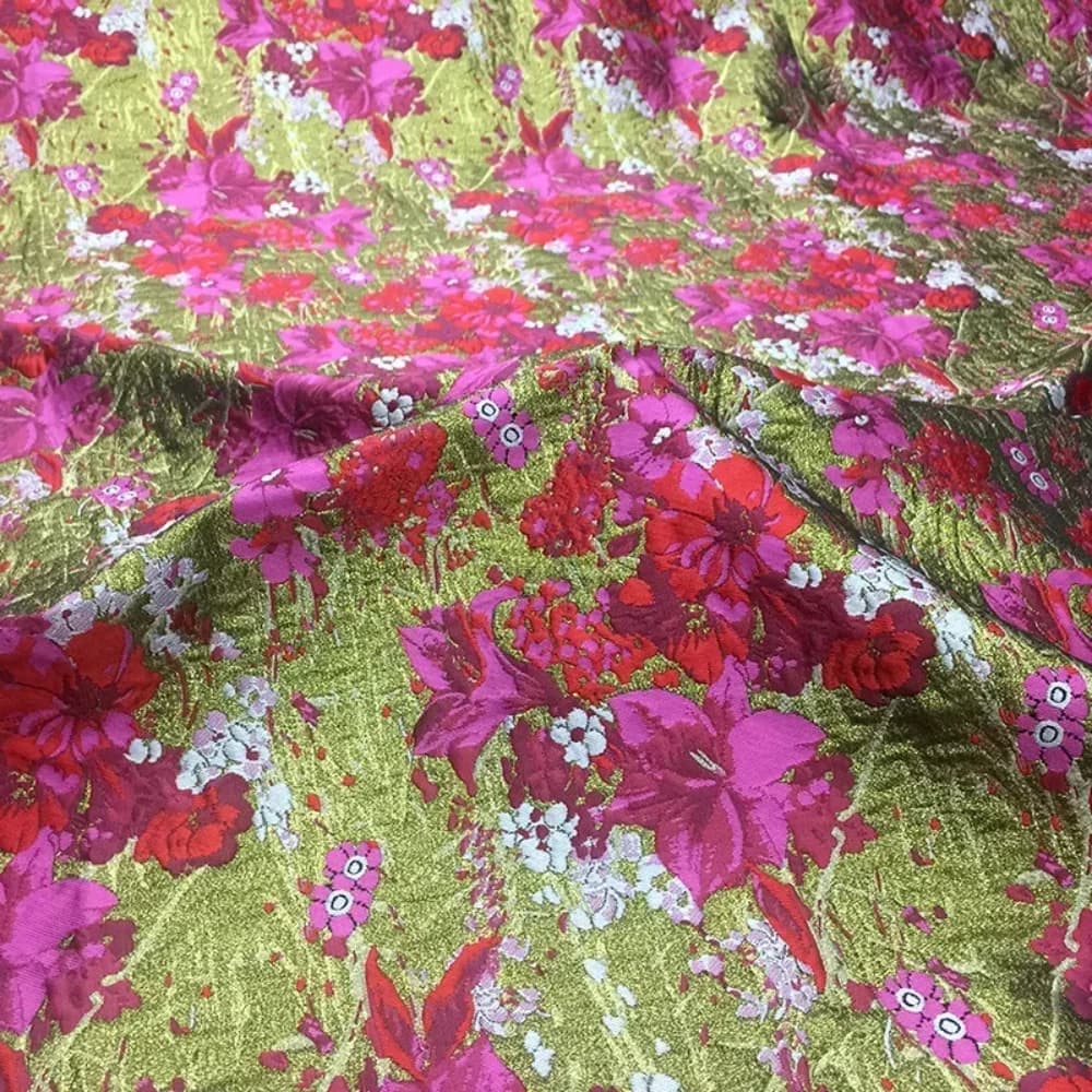 Luxury Golden Thread Jacquard Fabric Cotton Jacket Coat New Year's Dress Brocade High-end Clothing by the Yard