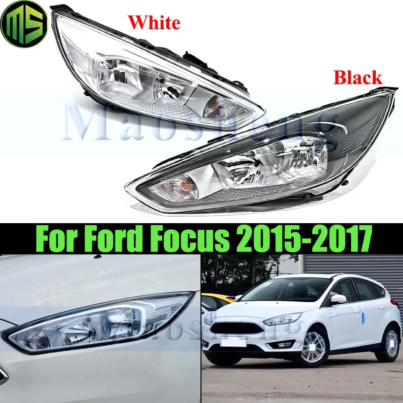 Maosheng Alogeno Paraurti Anteriore Testa Della Luce Della Lampada Della Testa Per Ford Focus 2015-2017 Faro Faro Anteriore Indicatori di direzione Luce