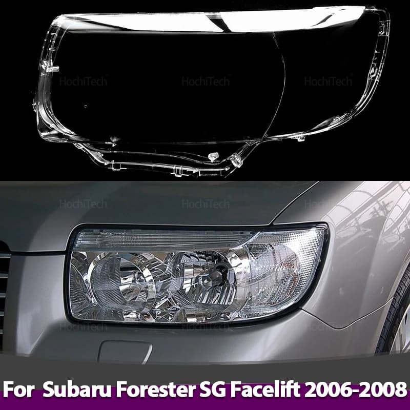 Per Subaru Forester SG Facelift 2006 2007 2008 Trasparente Auto Faro Copertura Paralume Trasparente Lampada Hood Borsette