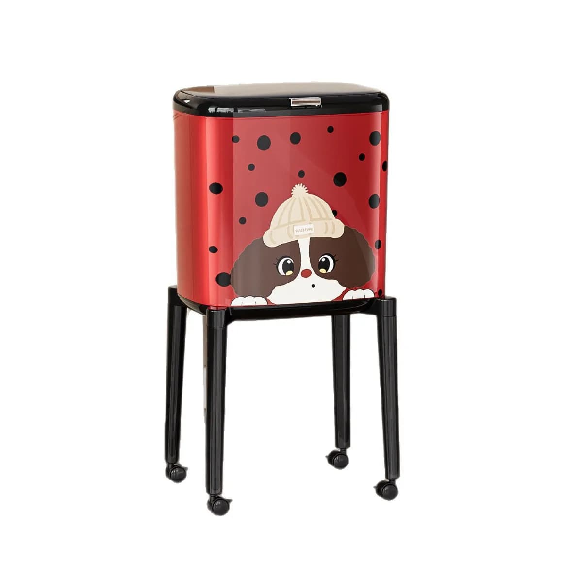 Kitchen Trash Can Large Capacity Wheel-equipped Mobile High-leg Design No Bending over Household Garbage Rectangular Shape