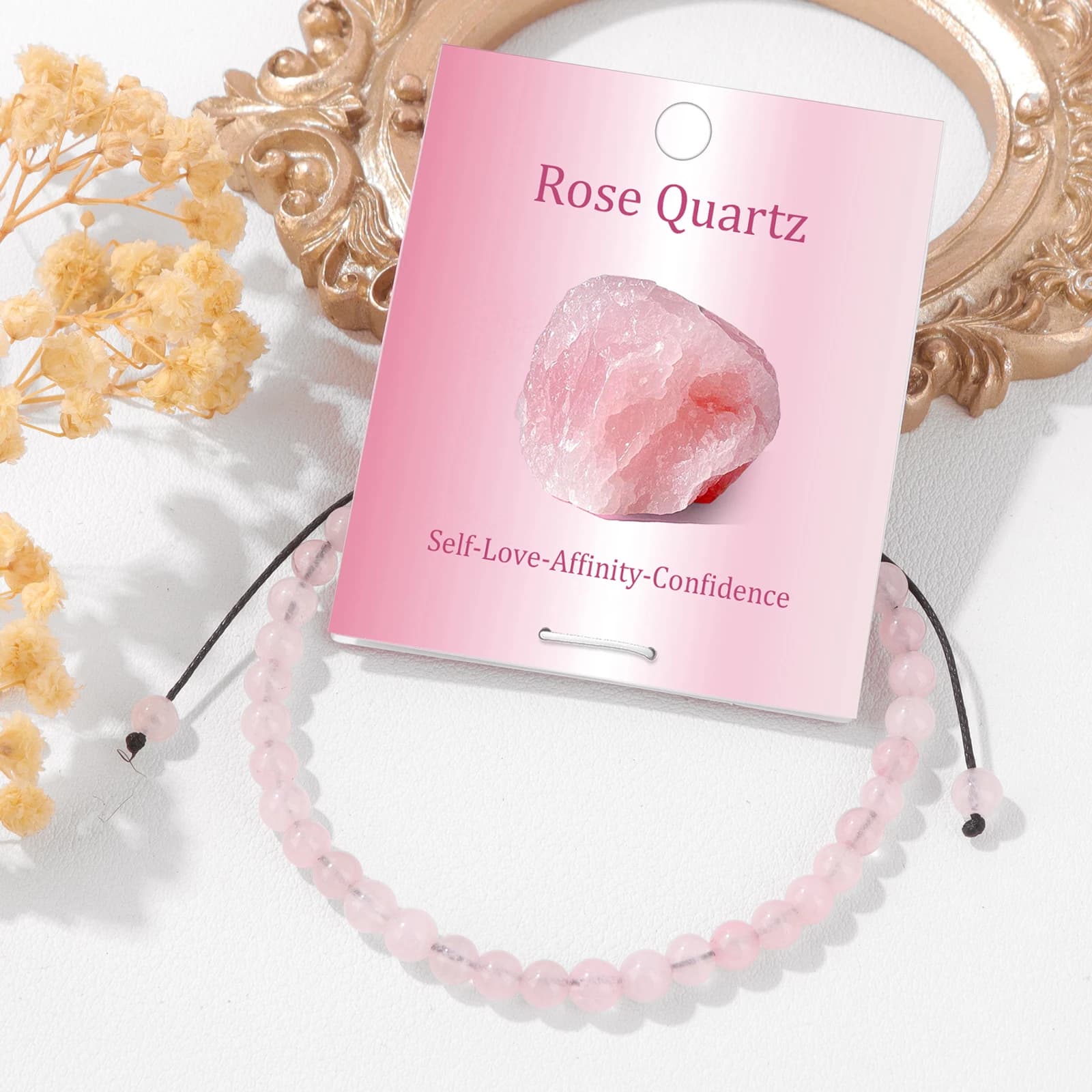 Mini braccialetto intrecciato in pietra naturale regolabile Labradorite Tormalina Quarzi rosa Braccialetti con perline per donna Uomo Gioielli regalo