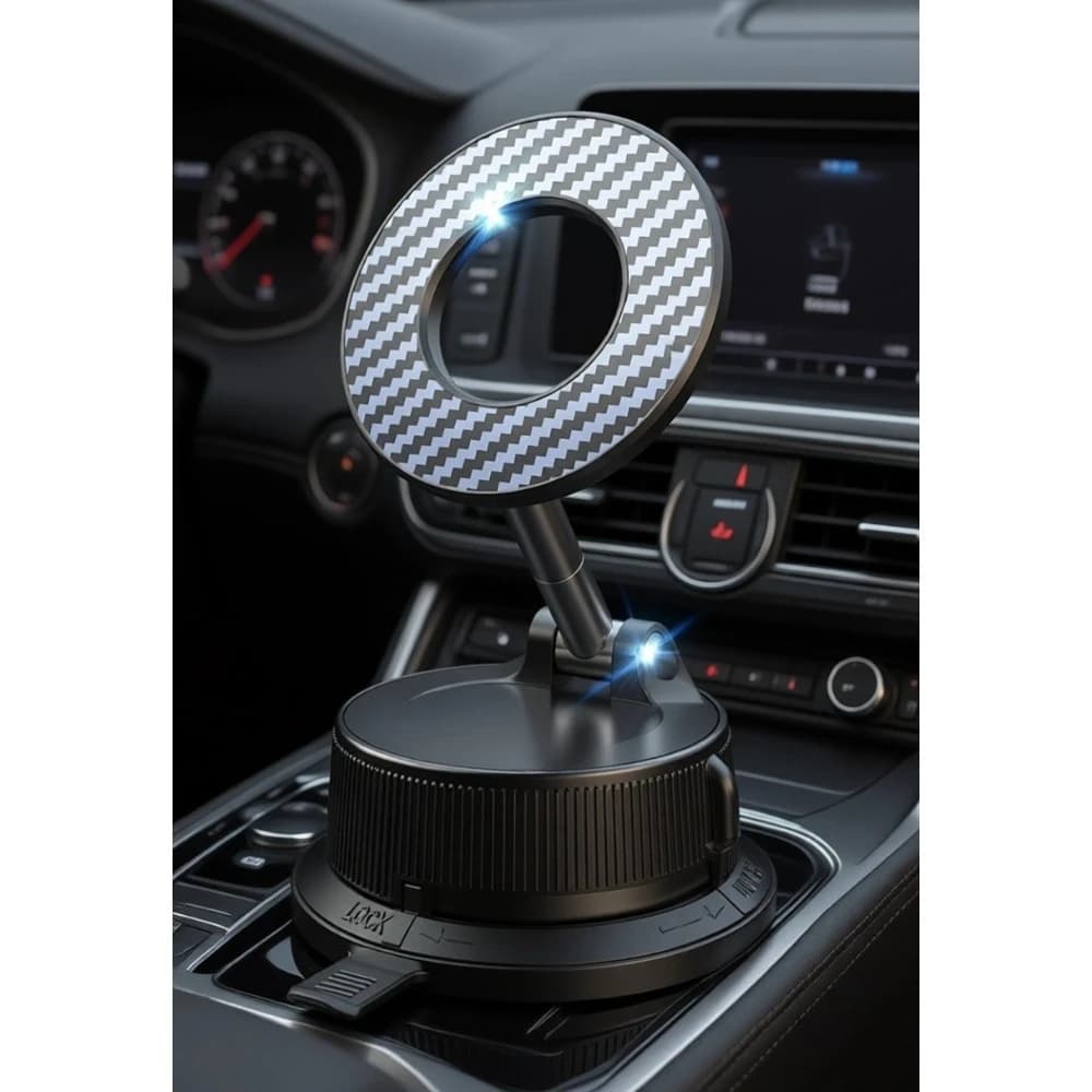 Supporto Magnetico per Telefono da Auto con Forte Presa a Vuoto Regolabile a 360 Gradi
