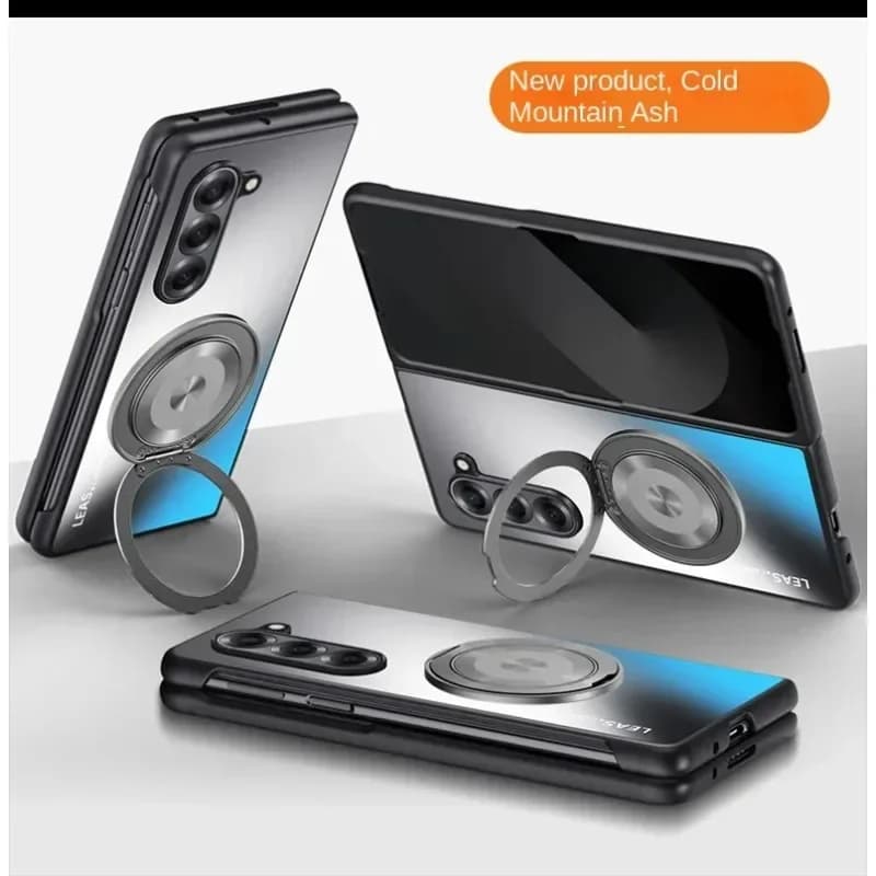 Custodia da auto con anello magnetico in metallo di lusso per Samsung Galaxy Z Fold 7 6 5 4 3 per supporti antiurto Mag-safe Guscio protettivo
