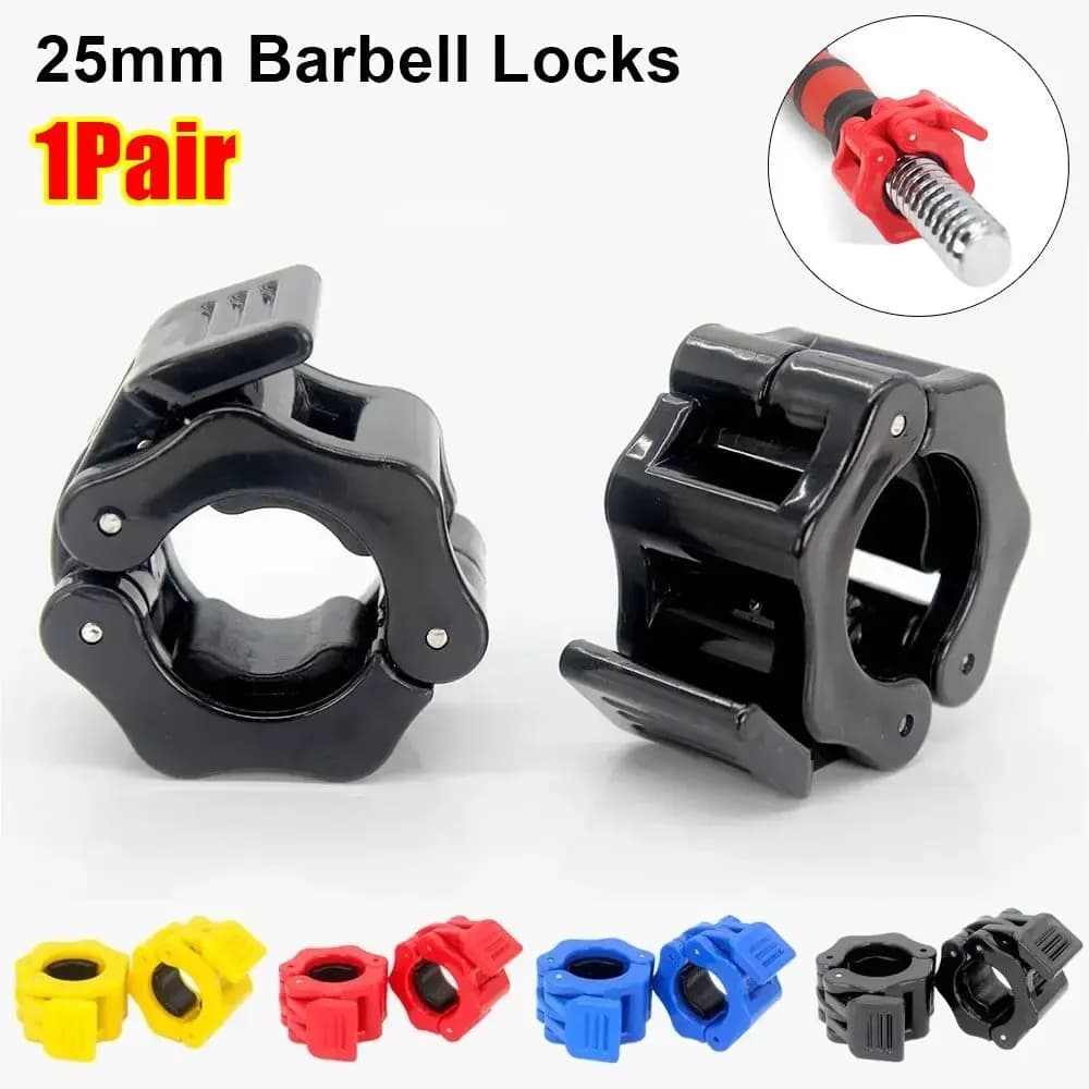 1Pair New Lifting Bar Weight Balancing Locks Quick Hook 25mm Security Clip Colorful Spinlock Collars Lock Fitness Body Building