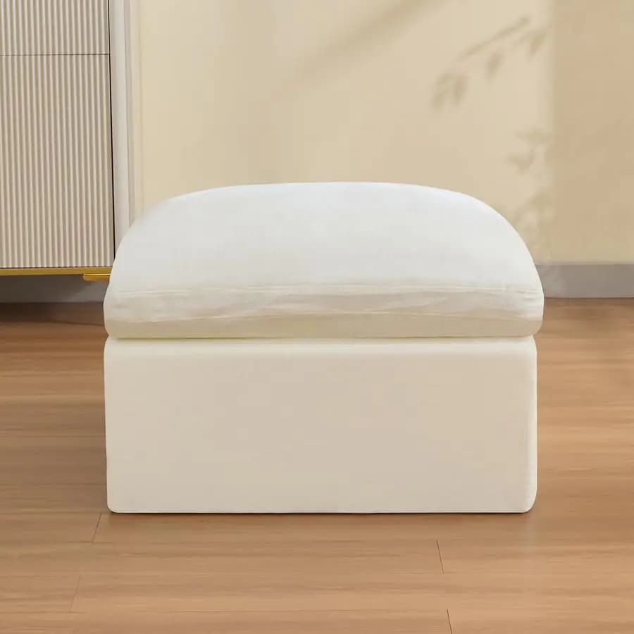 Pouf Cloud per Divano Modulare, Comodo Poggiapiedi Imbottito in Ciniglia con Memory Foam, Imballaggio Compresso, Pouf Oversize