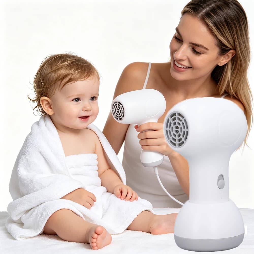 Asciugacapelli Wireless per Bambini 60W, per Capelli, Corpo e Glutei, Portatile per Viaggi e Casa, Silenzioso, a Bassa Radiazione