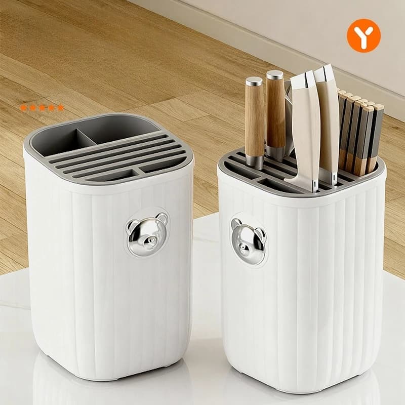 Kitchen Knife Rack, Storage Rack for Household Chopsticks and Knives, Countertop Knife and Chopstick Holder, Integrated Design