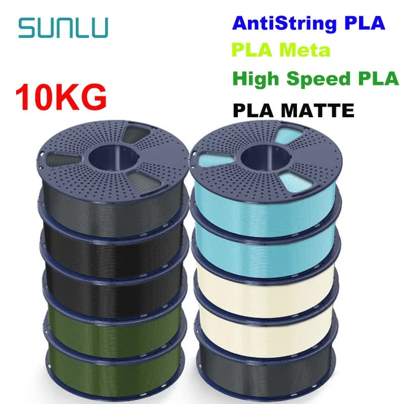 SUNLU 10KG APLA/PLA Meta/High speed PLA/PLA MATTE Filamnet 1.75mm 10Roll 1KG Filament 3D printer ordered wrapped for 3D printer