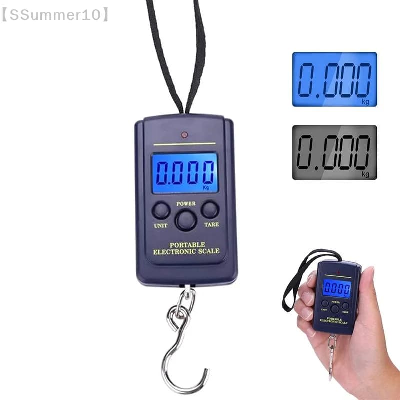 【SSummer10】Bilancia digitale multifunzione da 40 kg - Strumento di pesatura portatile per pesca, bagagli, viaggi, con gancio【SS】