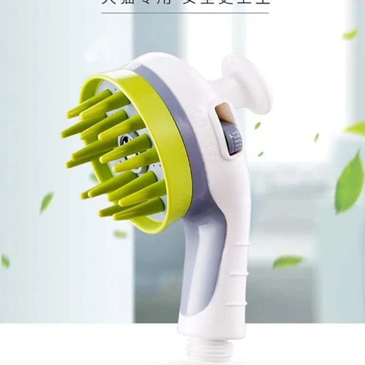 Dog Shower Head Pet Bath Massage Brush 3 in 1 Water Sprayer with Soft Bristles One Hand Control for Indoor Outdoor Grooming Tool
