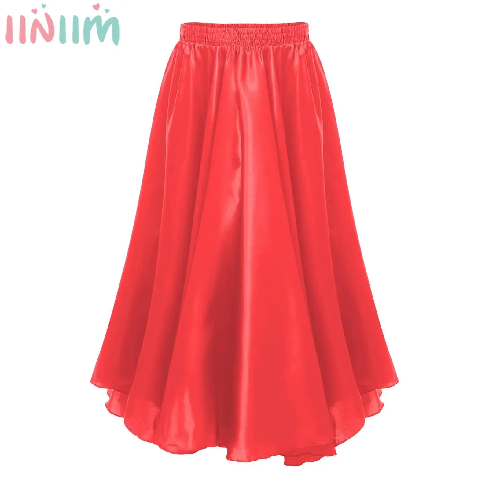 Gonna lunga in chiffon a 360 gradi per ragazze adolescenti, per danza flamenco, Paso Doble spagnolo, ballo latino americano e tango, abbigliamento da performance.