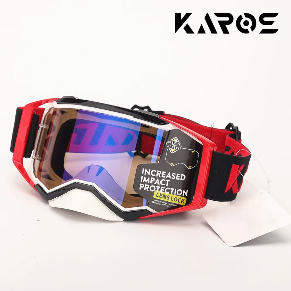 Motorbike glasses Karos UV400 Antivent for MX Helmets, Motorcycle Glasses with Wide View for Offroad Sports, MTB and ATV