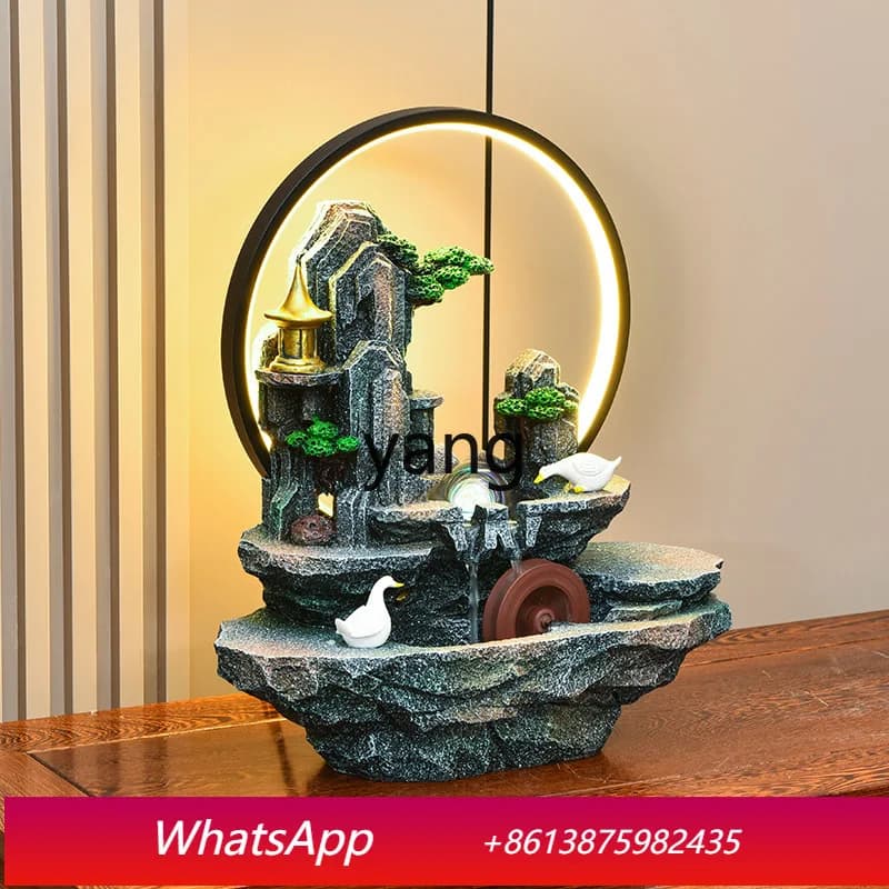 Umidificatore da tavolo con cascata a cascata d'acqua in stile giardino cinese CX, ornamento decorativo per veranda, soggiorno, cortile