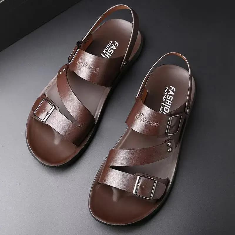 Comfortable Soft Bottom Men's Two-Way Sandals Anti-Slip Wear-Resistant Adjustable Buckle Breathable Casual Slip-On Shoes-HX2024