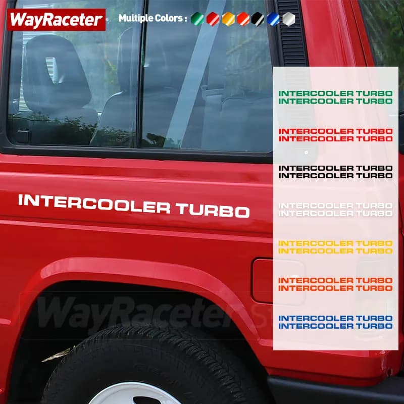 2 pezzi Intercooler Turbo adesivo grafica riflettente decalcomania del vinile per Mitsubishi Pajero Shogun Montero Side MK2 V20 accessori