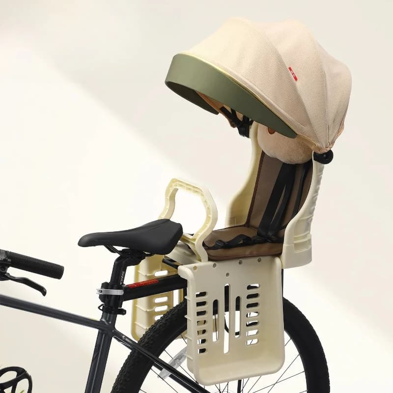 Seggiolino Posteriore per Bicicletta, Sella per Bambini, Poggiapiedi in Ferro, Seggiolino Portatile di Sicurezza per Bambini
