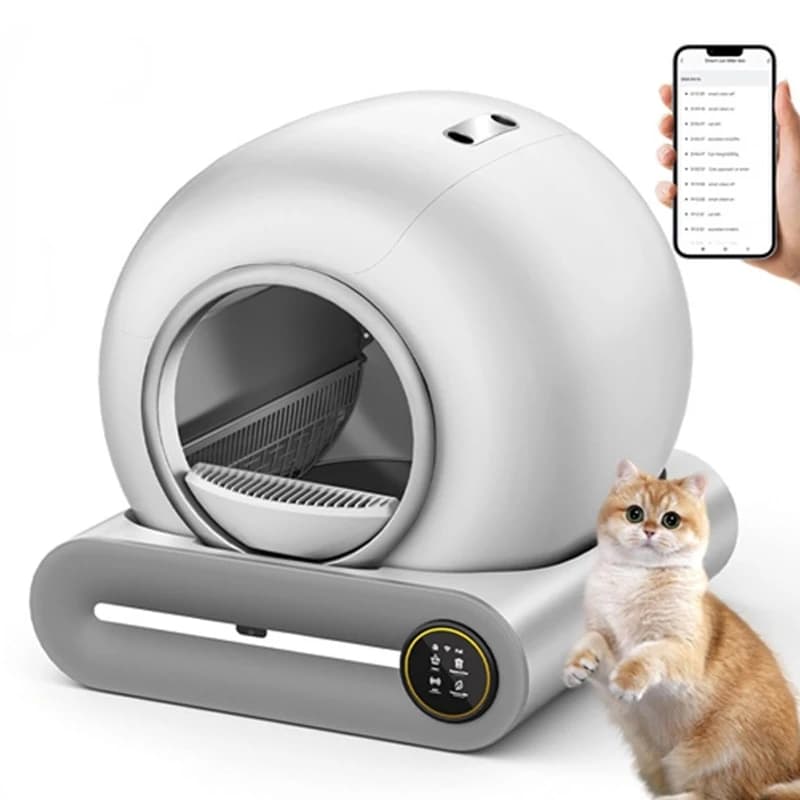 Lettiera Automatica Intelligente per Gatti con Funzione di Autopulizia, Nuova Toilette per Gatti in Plastica da 10kg
