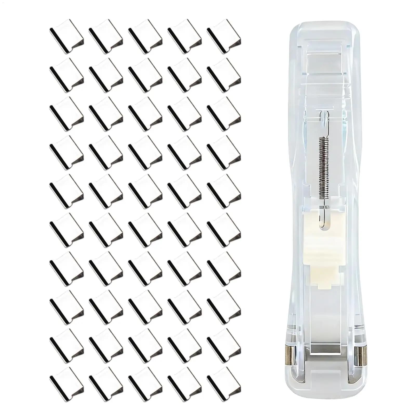 Cucitrice portatile con 50 fermagli per carta, dispenser da ufficio, cucitrice riutilizzabile per rilegatura di libri, forniture per ufficio